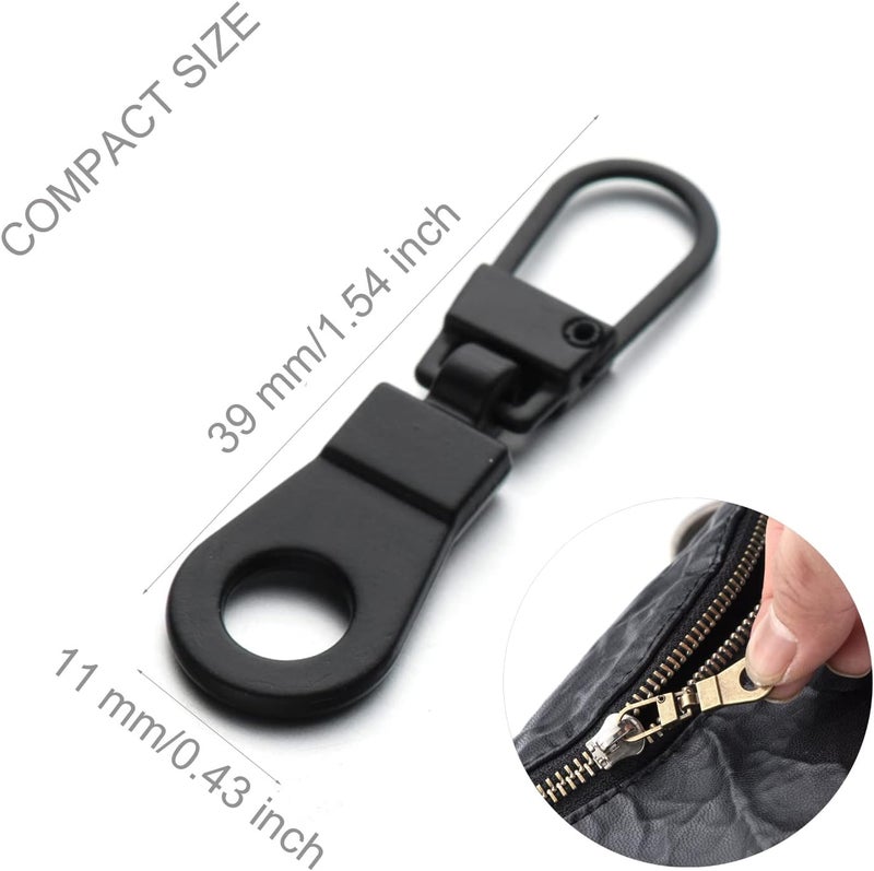 Mizeer Zipper Pull Replacement for Small Holes Zipper, Detachable Zipper Tab Repair for Clothing Jackets Boots Purse 4 Pieces Black - Image 4